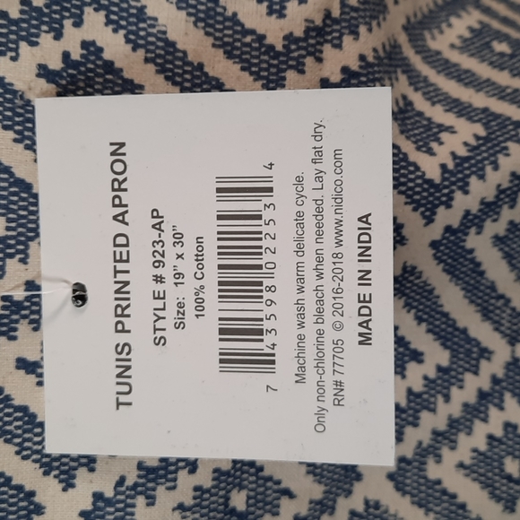 Apron Diamond Pattern Printed Design Cotton Machine Washable Chef Cook Baker - Picture 8 of 9